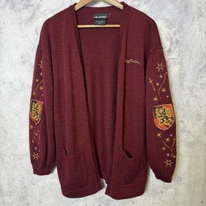 Harry Potter Gryffindor Cardigan Adult Large Red Wizarding World Sweater R4